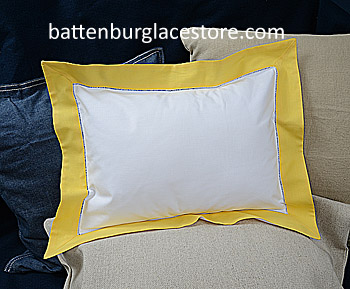 Hemstitch Standard Pillow Sham 21"x26" with Habanero Gold trims